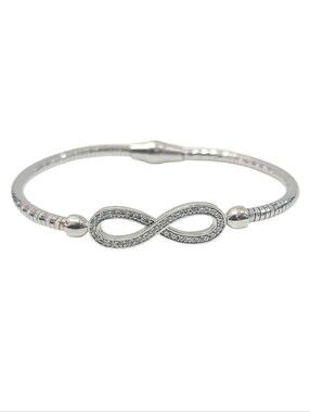 Ladies .925 Silver Infinity Pave Bracelet